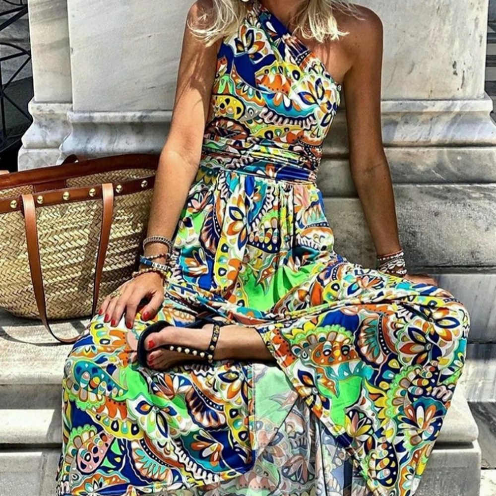 GORGEOUS TRIBAL ONE SHOULDER MAXI🦋